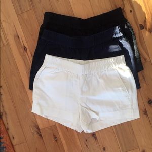 3 pairs of J. Crew 3” boardwalk pull-on shorts